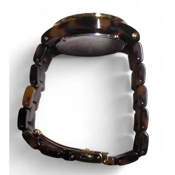 Michael Kors MK-5298 Tortoiseshell Acrylic Watch - Retired - New Battery, No Box MK5298 Michael Kors Tortoise Shell Acetate SS 5atm Ladies  main image 2